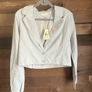 Easel Light Gray Cropped Jacket